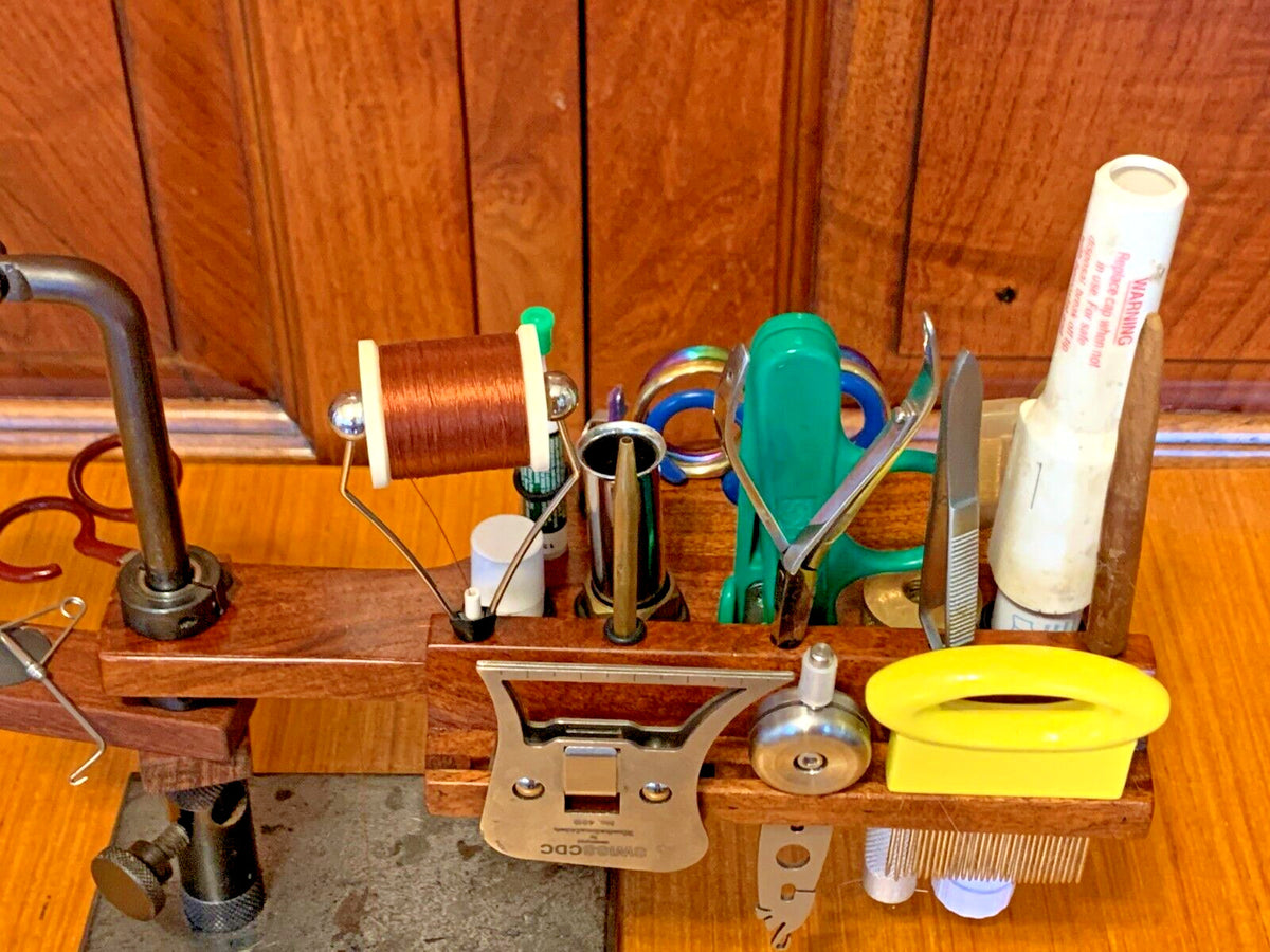 Fly Tying Vice Tool Kit with Thread & Bead Organizer - Organizer & Quick Draw Set