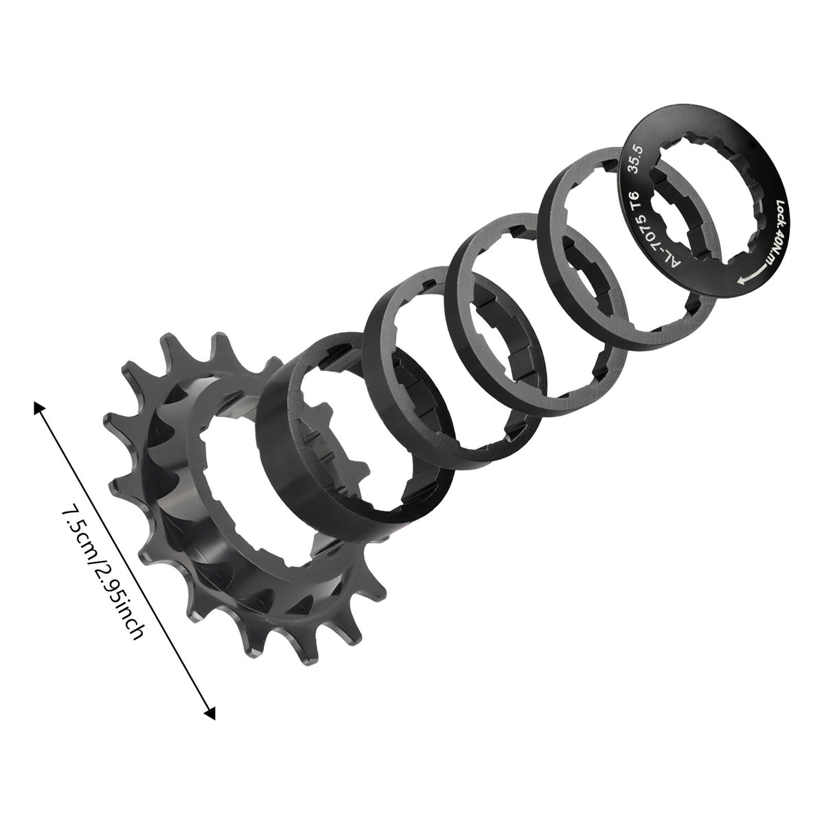 Single Speed Bicycle Conversion Kit for Shimano HG Freehub - Aluminum Alloy