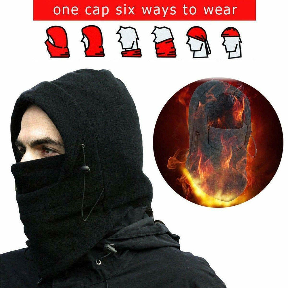Winter Windproof Fleece Neck Warmer Balaclava Hood for Skiing & Snowboarding