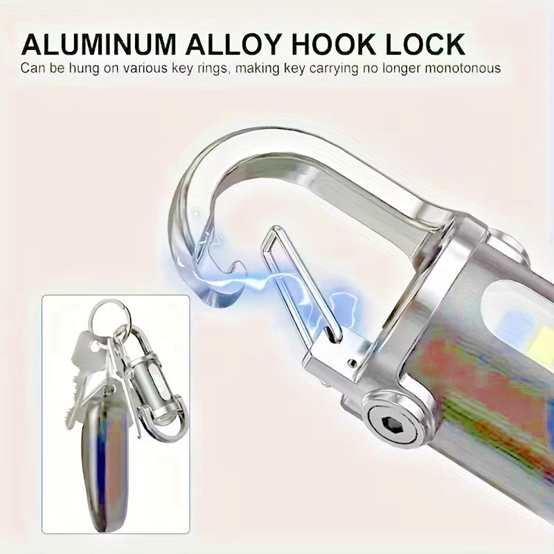Rechargeable Mini Keychain Flashlight 300LM - Multi-Mode Portable LED Work Light