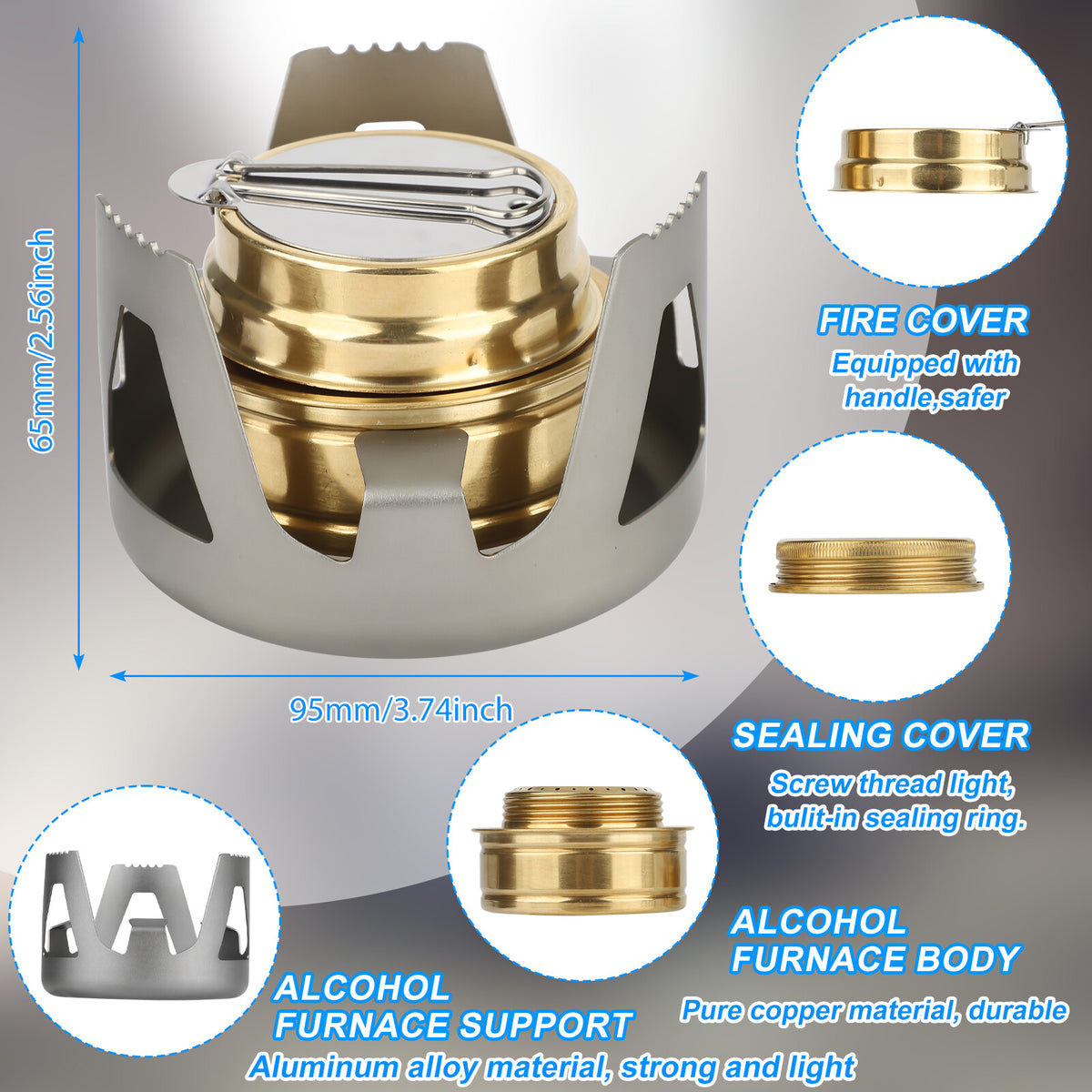 Portable Alcohol Camping Stove Burner for Backpacking Hiking Cooking