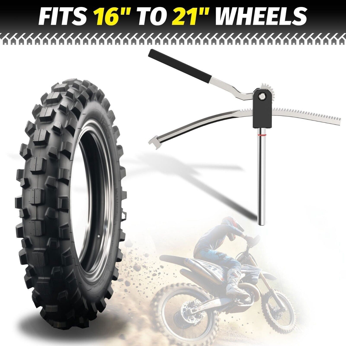 Portable Foldable Tire Mounting Kit for Off-Road Motorcycle 16-21 Inch MX Enduro Wheels