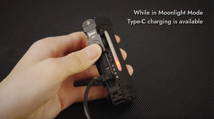 Rechargeable Waterproof Impact-Resistant Tactical Flashlight with Turbo Moon Mode