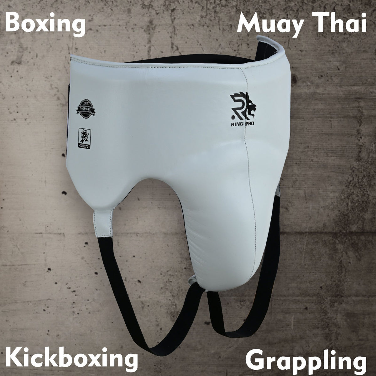 Leather Groin Guard with Built-In Cup for Boxing MMA Muay Thai Training - S-XL
