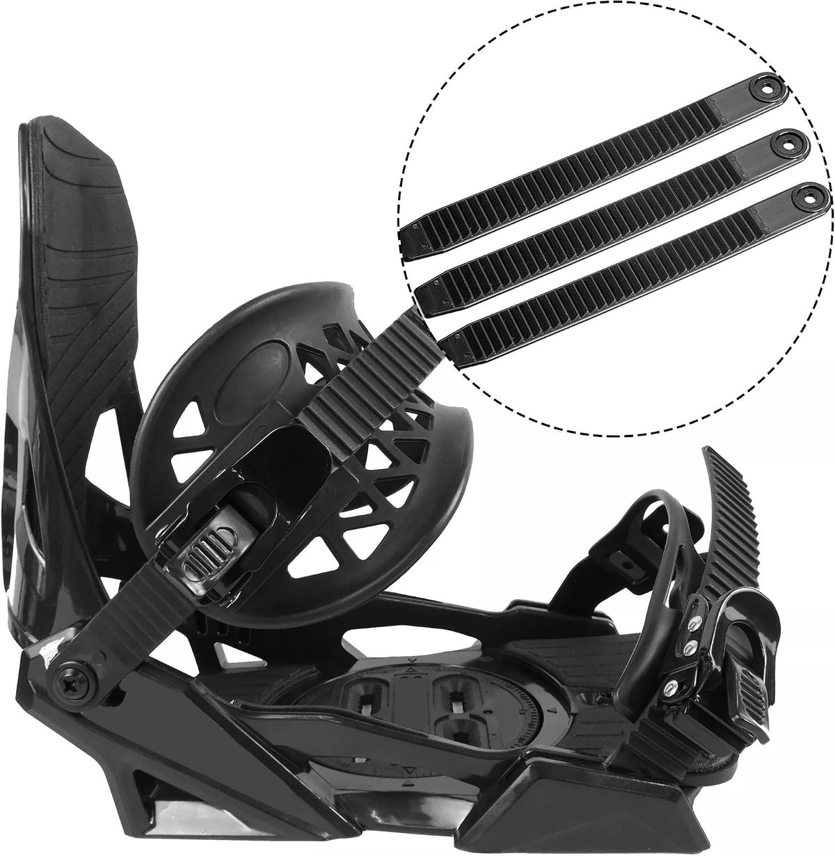 Snowboard Ski Ankle Ladder Strap Replacement 6 Pack Black Plastic 7.9"