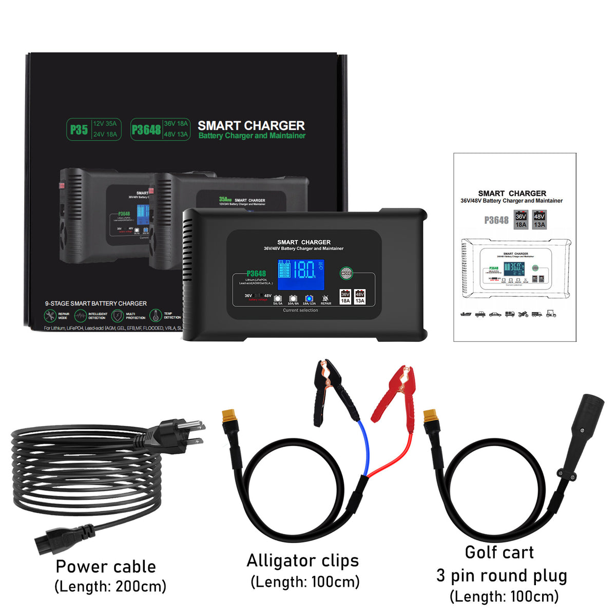 48V 13A Golf Cart Battery Charger for Yamaha G29 - Fast, Intelligent Power Supply