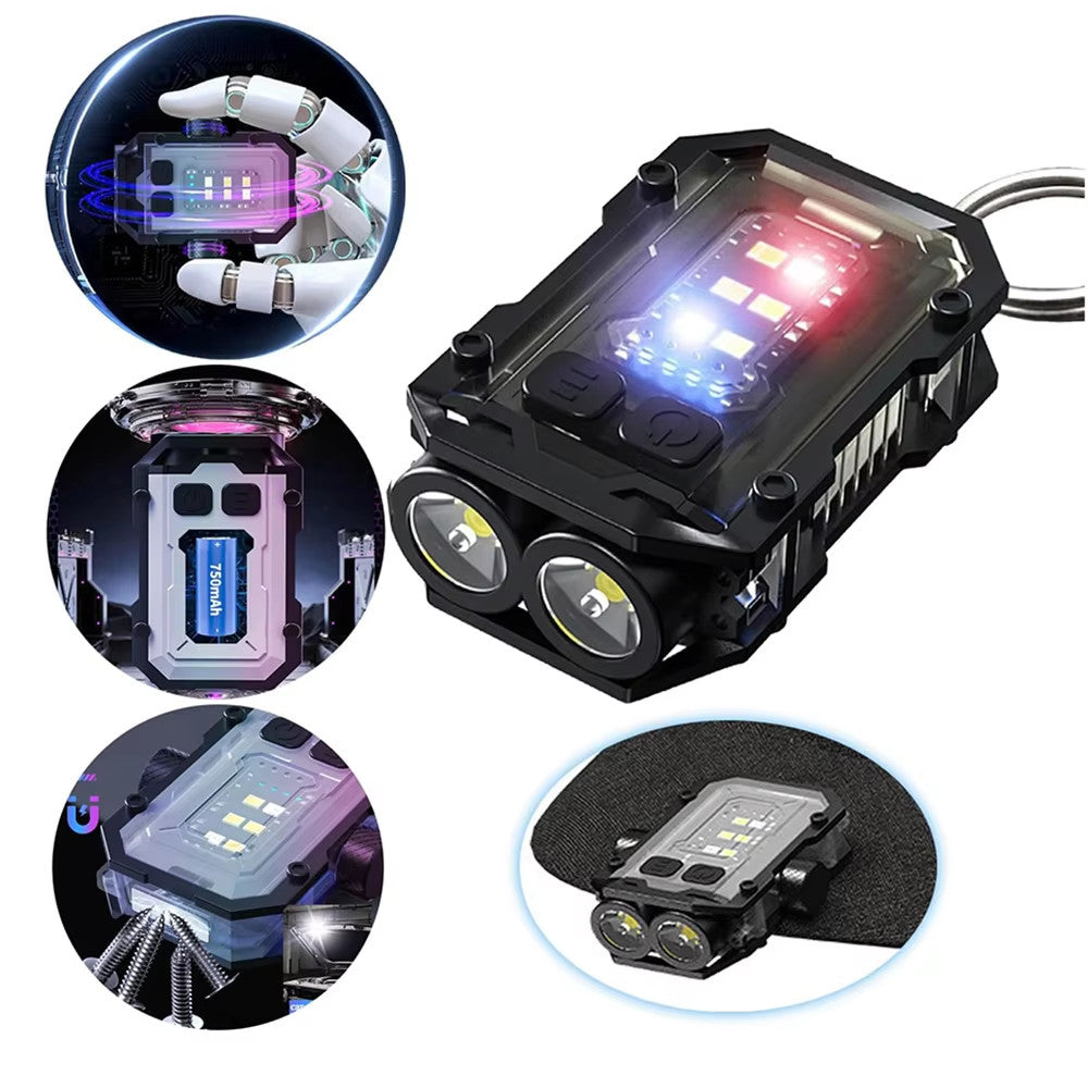 Mini Rechargeable LED Keychain Flashlight Waterproof Portable Torch