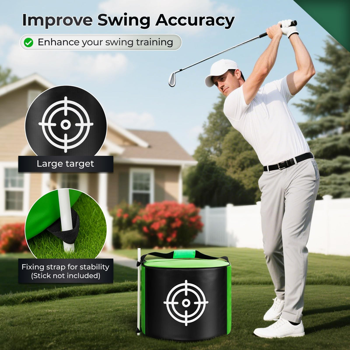 Golf Impact Bag for Practice Durable Swing Training Aid with Target