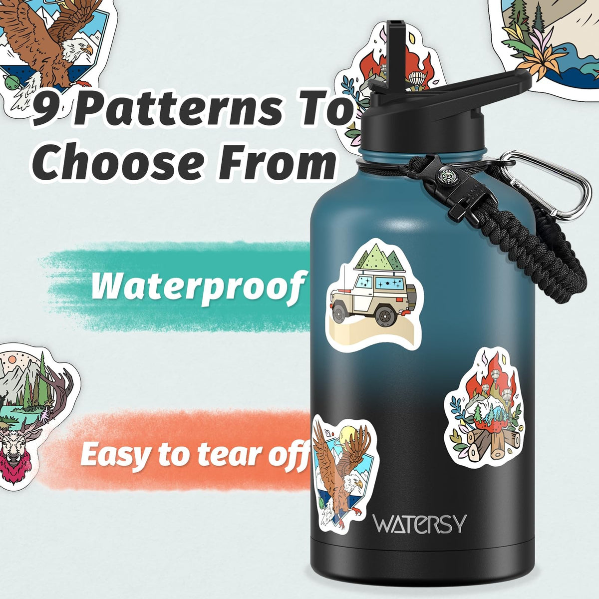 64oz Insulated Water Bottle - Keeps Drinks Cold 48H BPA-Free Stainless Steel