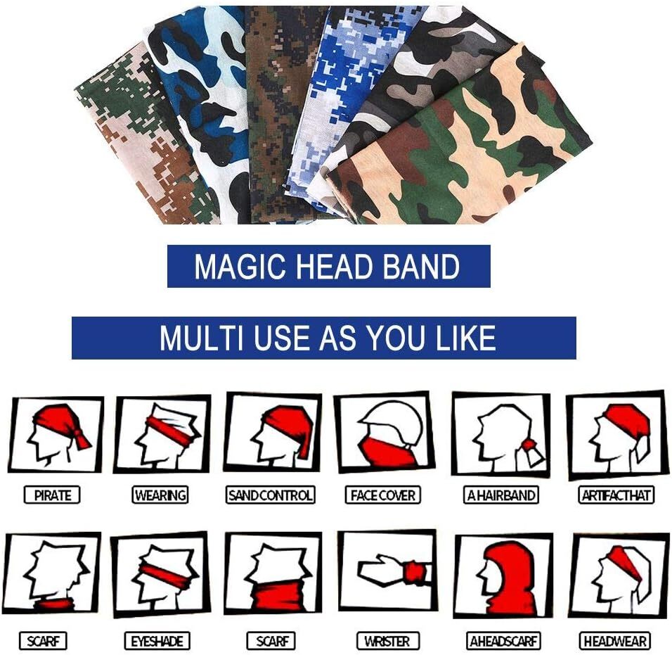 6-Pack UV Protection Balaclava Face Masks for Men & Women - Breathable Neck Gaiter