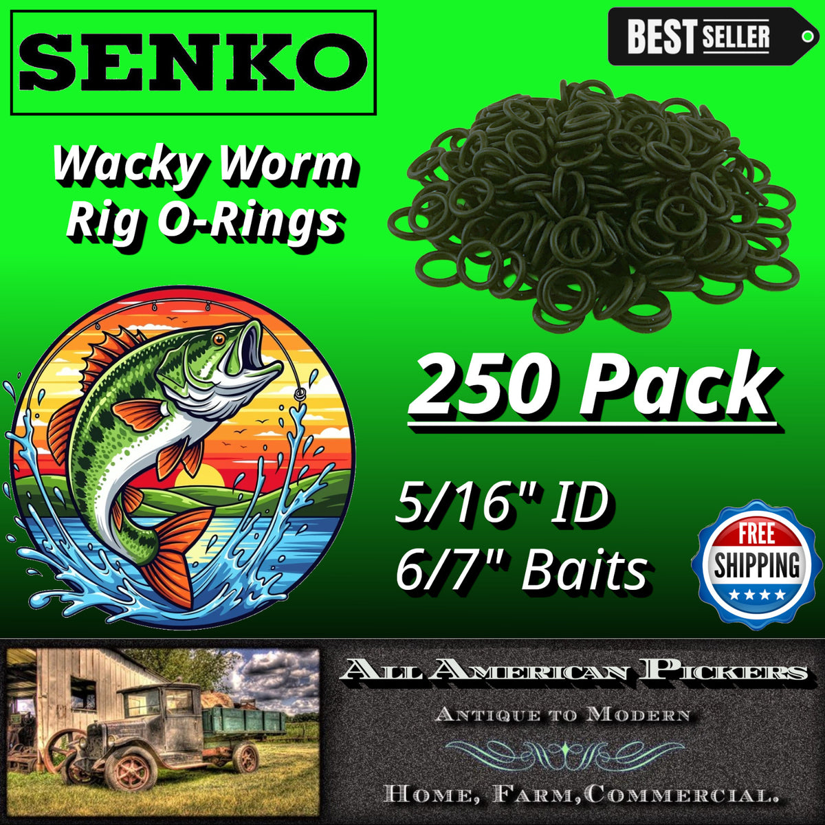 Wacky Worm Rigging O-Rings for Senko & Stick Soft Baits 5/16" ID - Pack of 250+