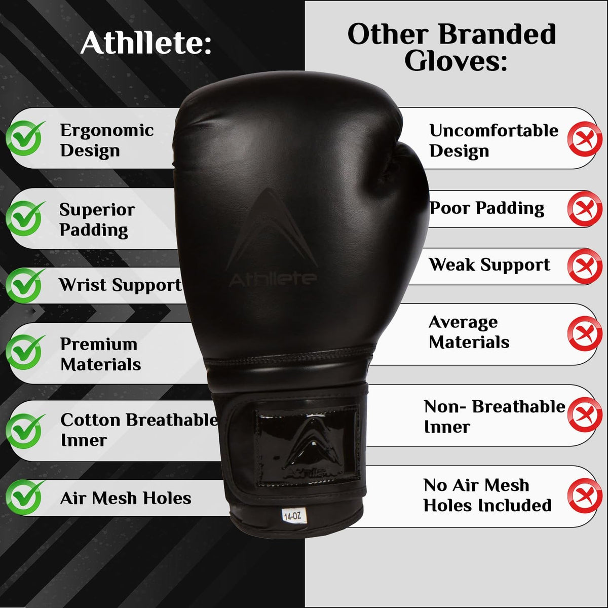 Training Boxing Gloves - Durable Faux Leather, Shock Absorbing Padding, Adjustable Strap