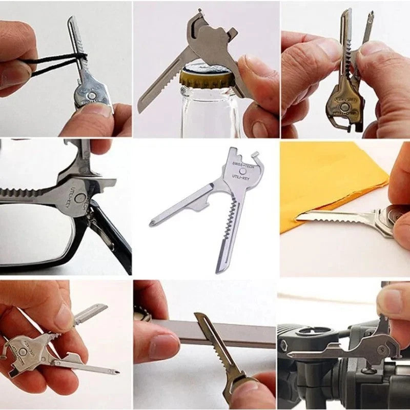 6-in-1 Multi-Function Stainless Steel Key Tool Keychain