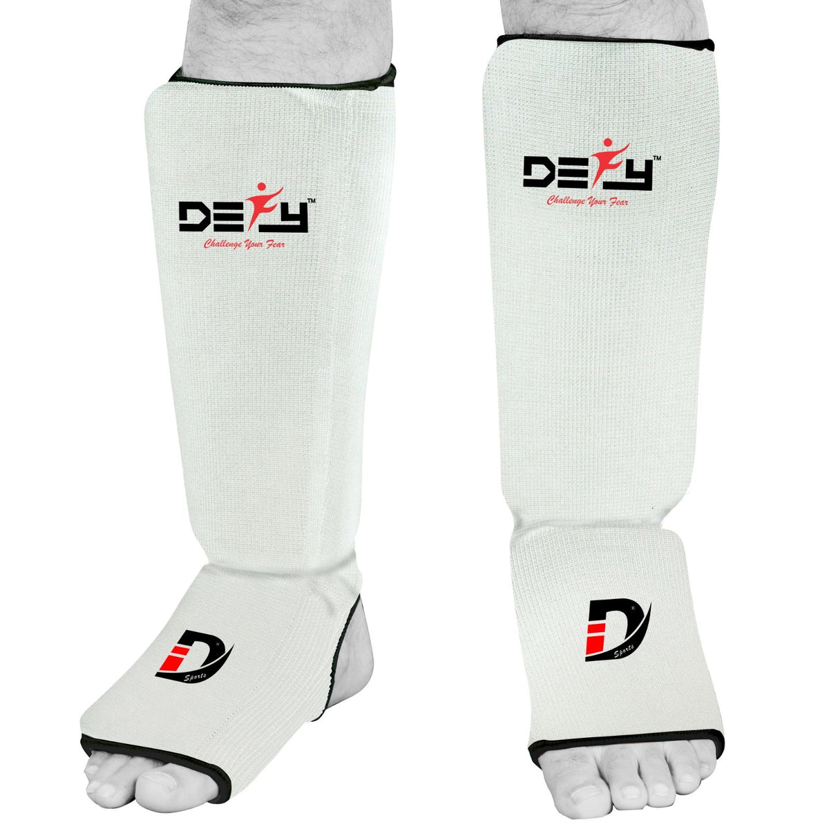 Lightweight MMA Shin Guards with Foam Padding and Leg Support