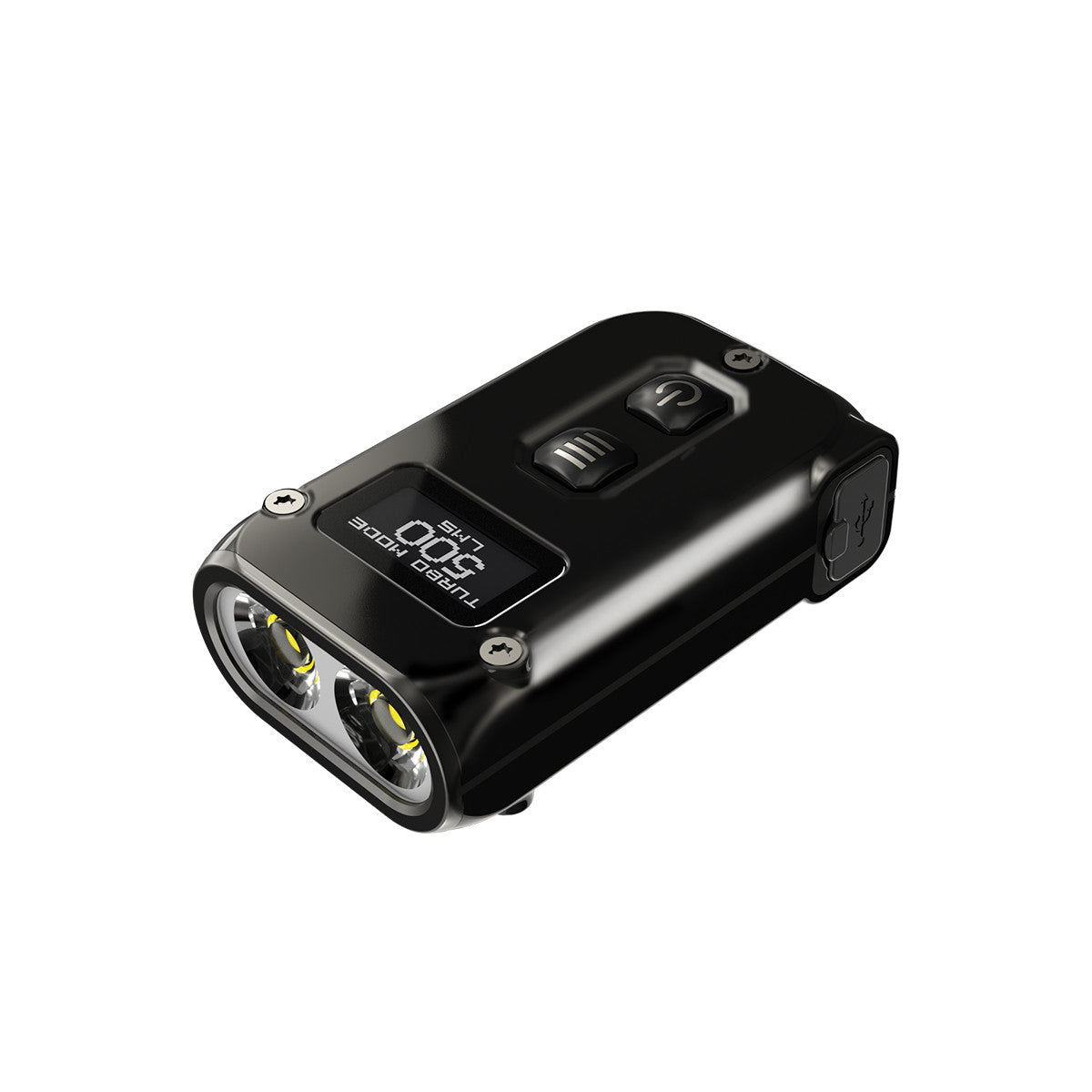 LED Keychain Light 500 Lumens Stainless Steel Rechargeable USB-C