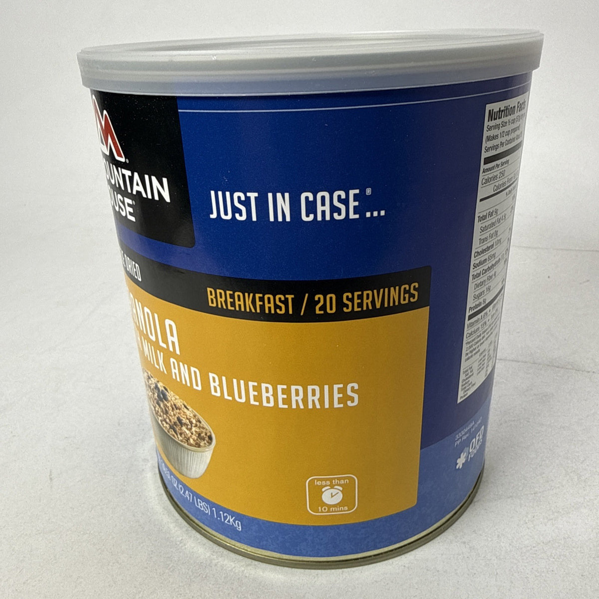 Mountain House Granola with Milk & Blueberries #10 Can - Long Shelf Life, 20 Servings