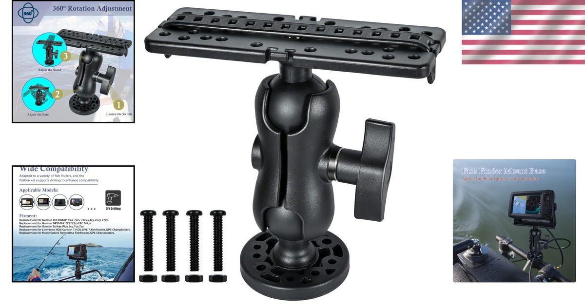Adjustable Fish Finder Mount with 360° Swivel for Kayak Canoe