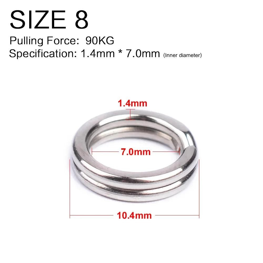 Heavy Duty Stainless Steel Fishing Split Rings 0#-12# for Crankbaits & Lures, 100Pcs