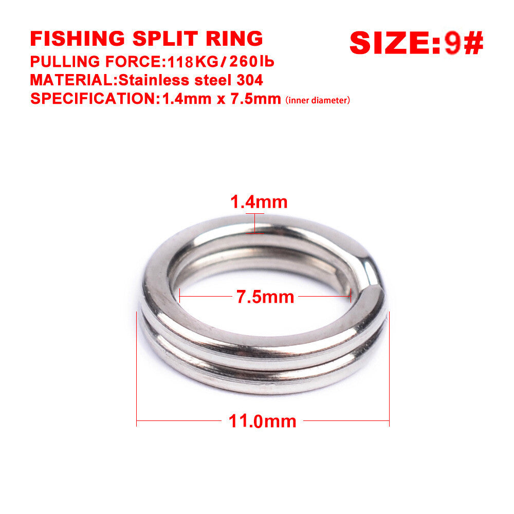 Heavy Duty Stainless Steel Fishing Split Rings 25LB-350LB Saltwater Tackle