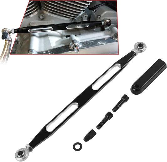 Motorcycle Gear Shift Linkage for Harley Davidson 1980-2024 - Stainless Steel & Aluminum, Adjustable Black Shifter Part