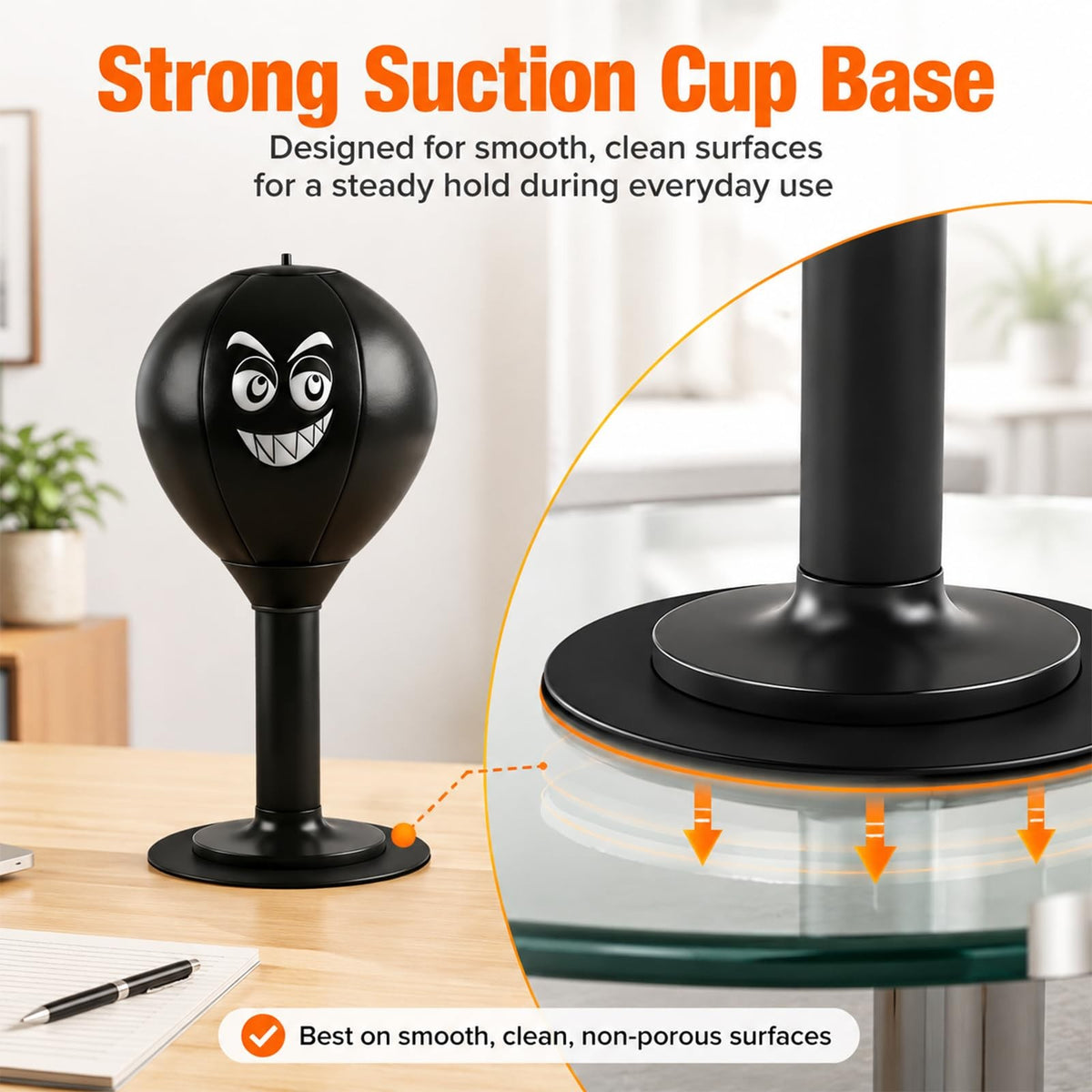 Desk Punching Bag with Silicone Suction Base - Stress Relief Office Toy