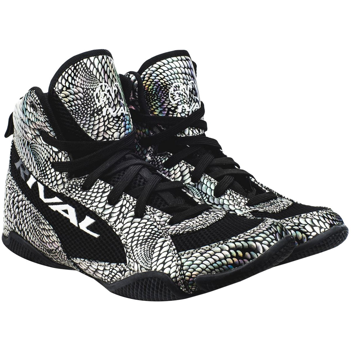 Rival Boxing Lo-Top Guerrero Boots - Silver Snake Skin & Black - Sizes 9-12
