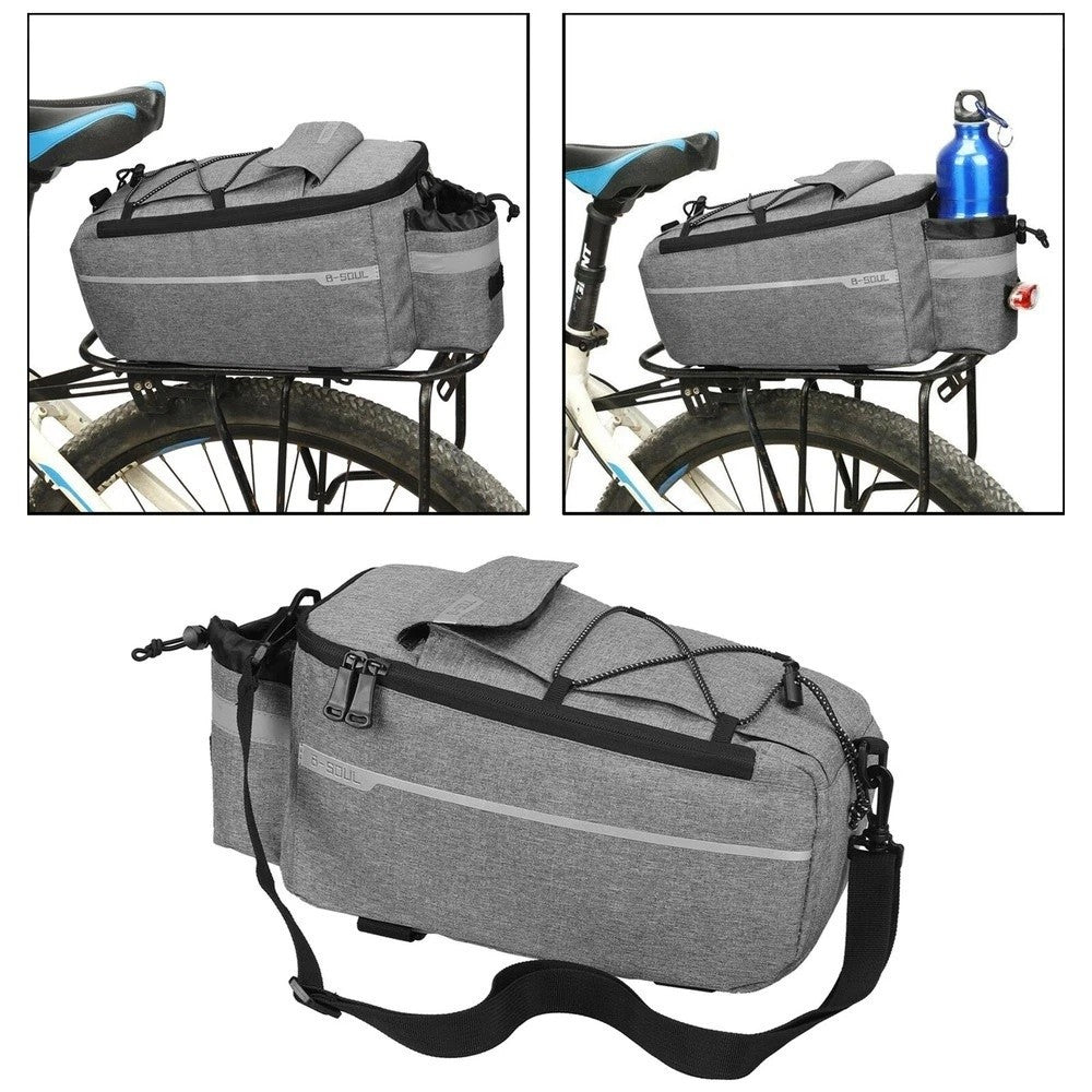 Waterproof Bicycle Rear Seat Pannier Bag with Reflective Elements and Large Capacity