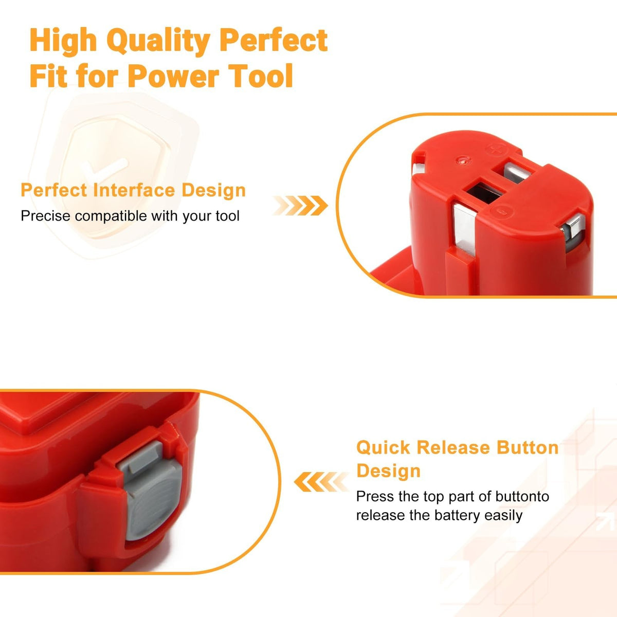 9.6V 3.0Ah NiMH Power Tool Battery Kit for Makita PA09 9120 9134