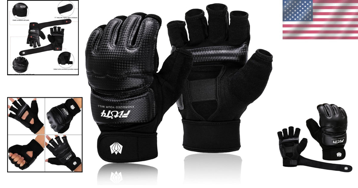 Adjustable MMA Training Gloves - Breathable Half Mitts for Combat Sports