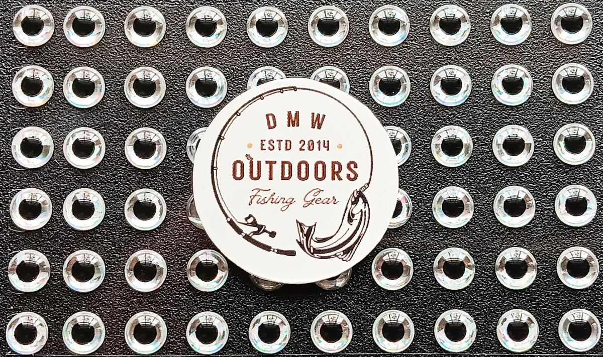 Holographic Silver Fish Eyes 3D Adhesive 5mm for Fly Tying & Lures