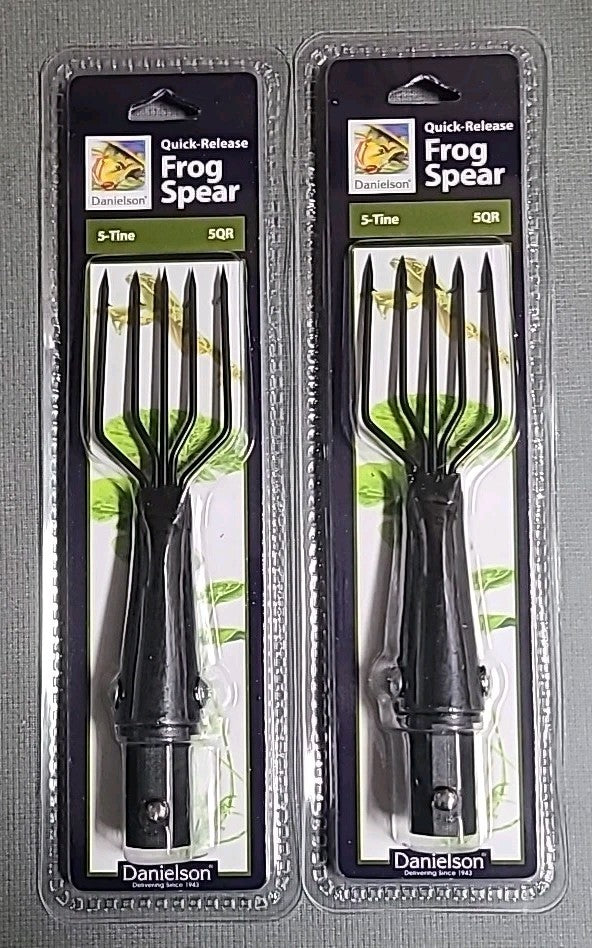 Fishing Spear Set - 2 Danielson Frog Gig Spears with Quick Release, 6.5 Inch