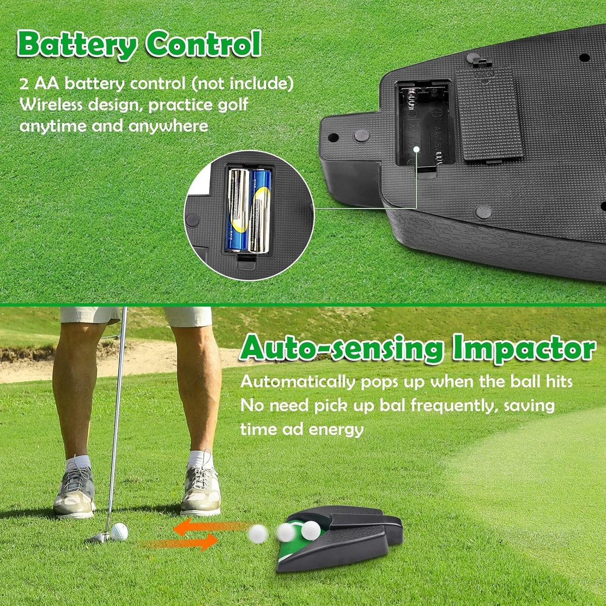 Portable Automatic Putting Cup with Auto-Return for Golf Practice