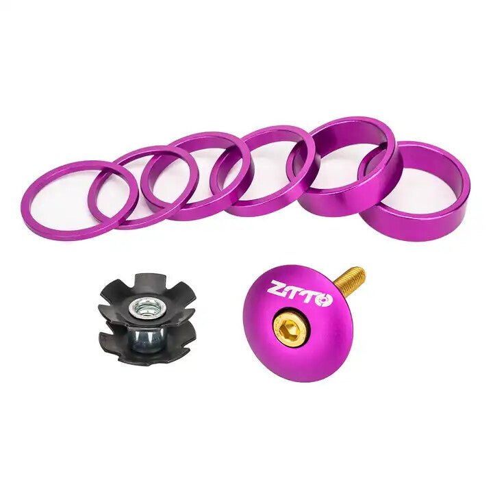 Bicycle Stem Cap & Spacer Set Aluminum Headset Fork Top Components