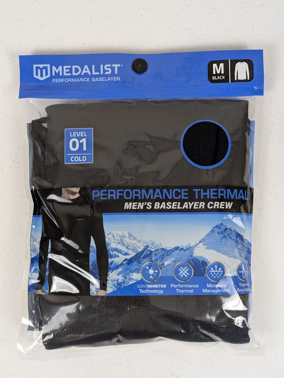 Men's Thermal Base Layer Crew Long Sleeve Medium Performance Top