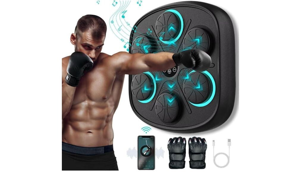 Electronic Boxing Training Machine with Bluetooth & Gloves for Adults Kids