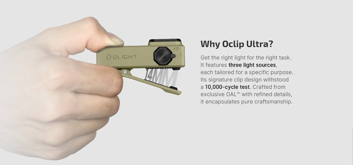 LED Clip-On Light with Flood, Spot, UV Modes - 530 Lumens EDC Compact