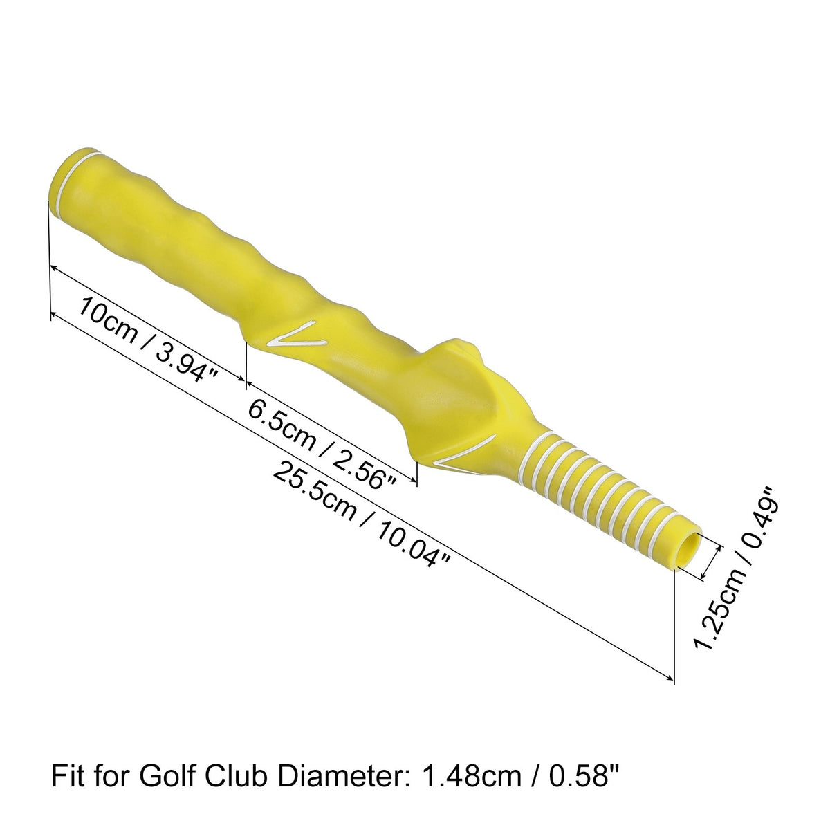 Golf Swing Training Grip - Right Hand Practice Rubber Grip Yellow