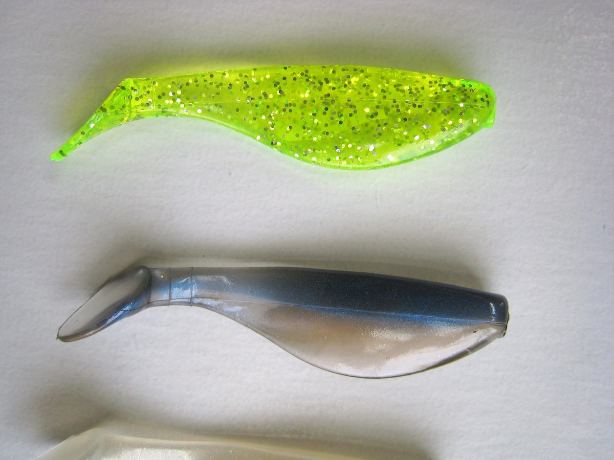 2 Inch Paddle Tail Swimbait Lures - 100 Pack in 5 Colors for Freshwater & Saltwater Fishing