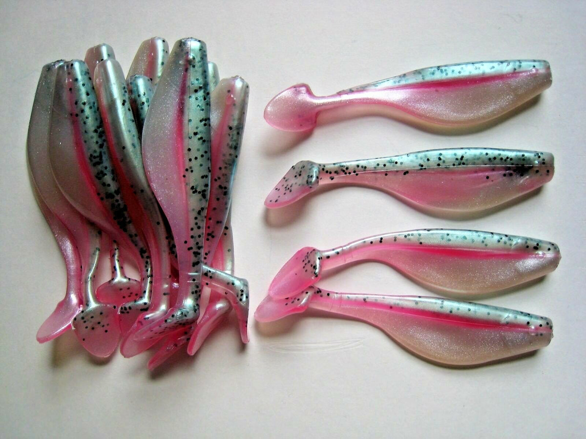 80 Pack 4-Inch Rainbow Trout Paddle Tail Swimbaits - Soft Plastic Lures for Fishing