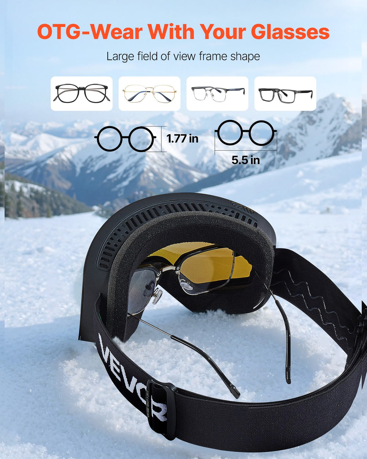 Magnet Cylindrical Ski Goggles Dark Blue Revo Coating Snow Goggles
