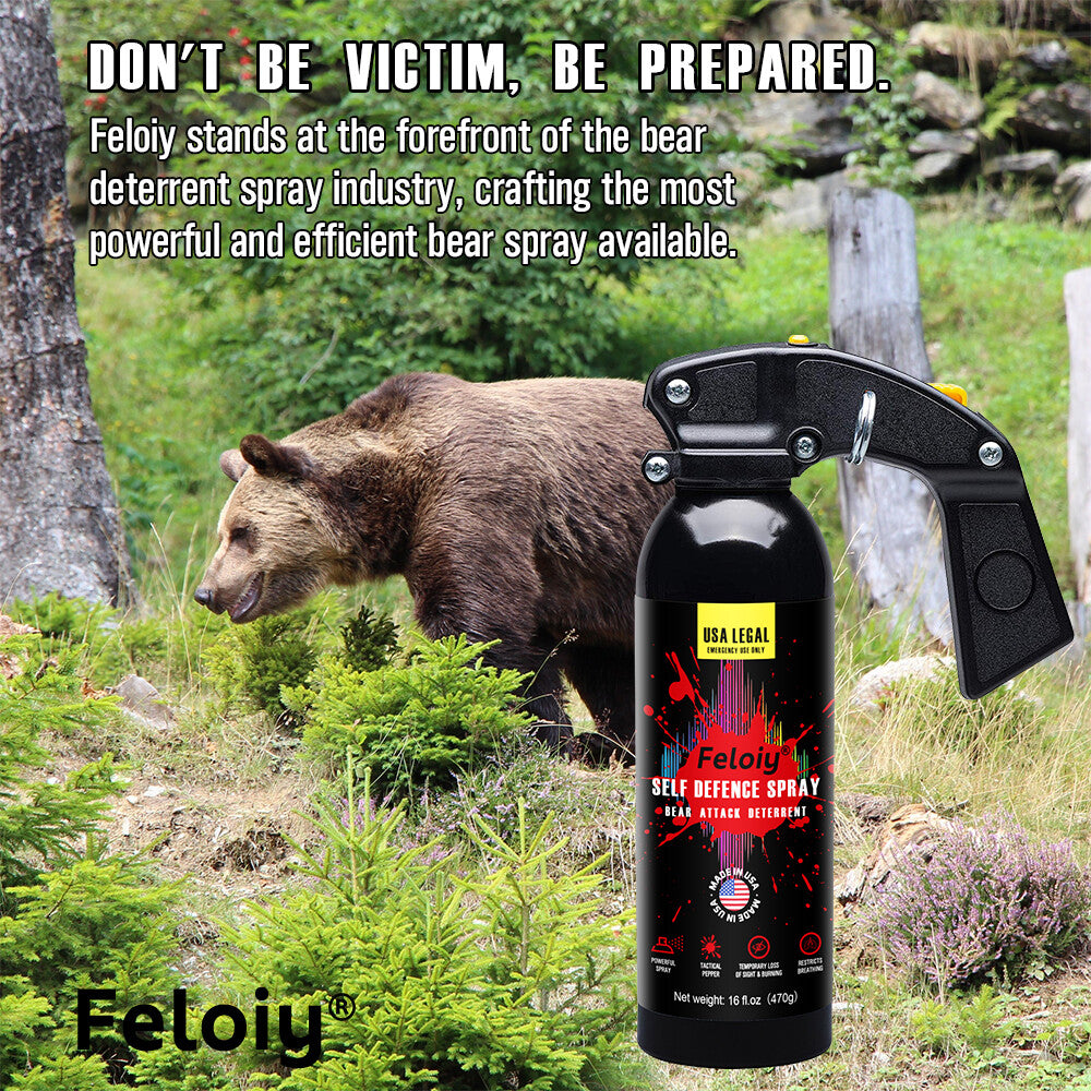 Self Defense Bear Spray 16oz - Deterrent for Bear Attacks, Humane and Environmentally Safe