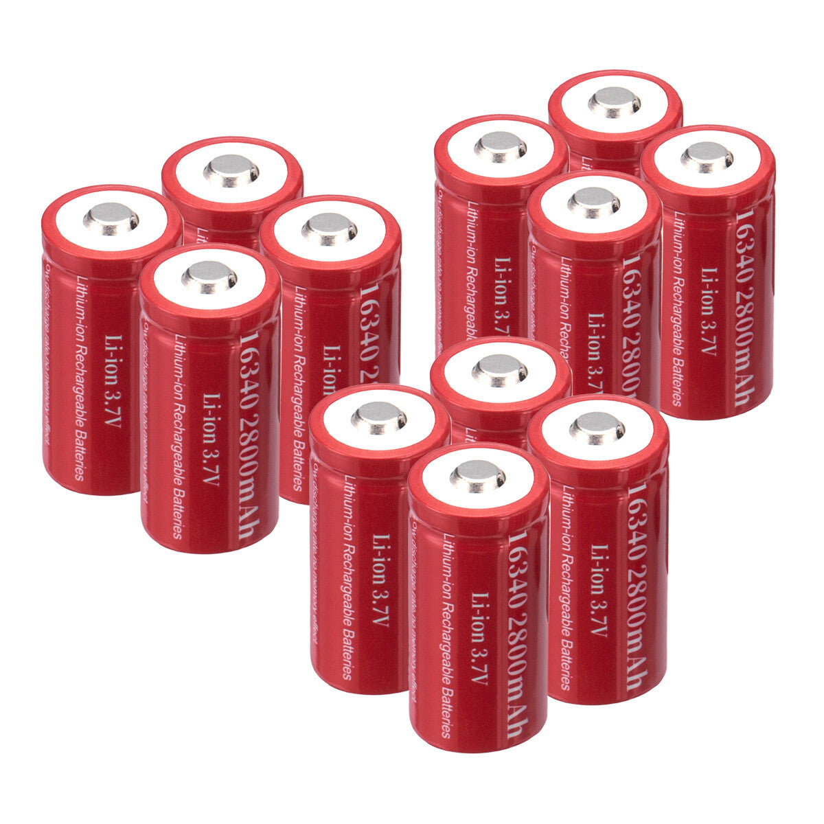 Rechargeable Lithium Battery Set 3.7V 2800mAh for Flashlights & Devices