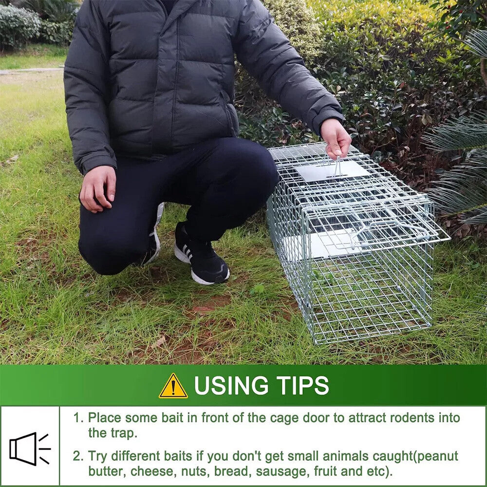 Extra Large Humane Animal Trap for Small Animals 24x8x7.5 Inches
