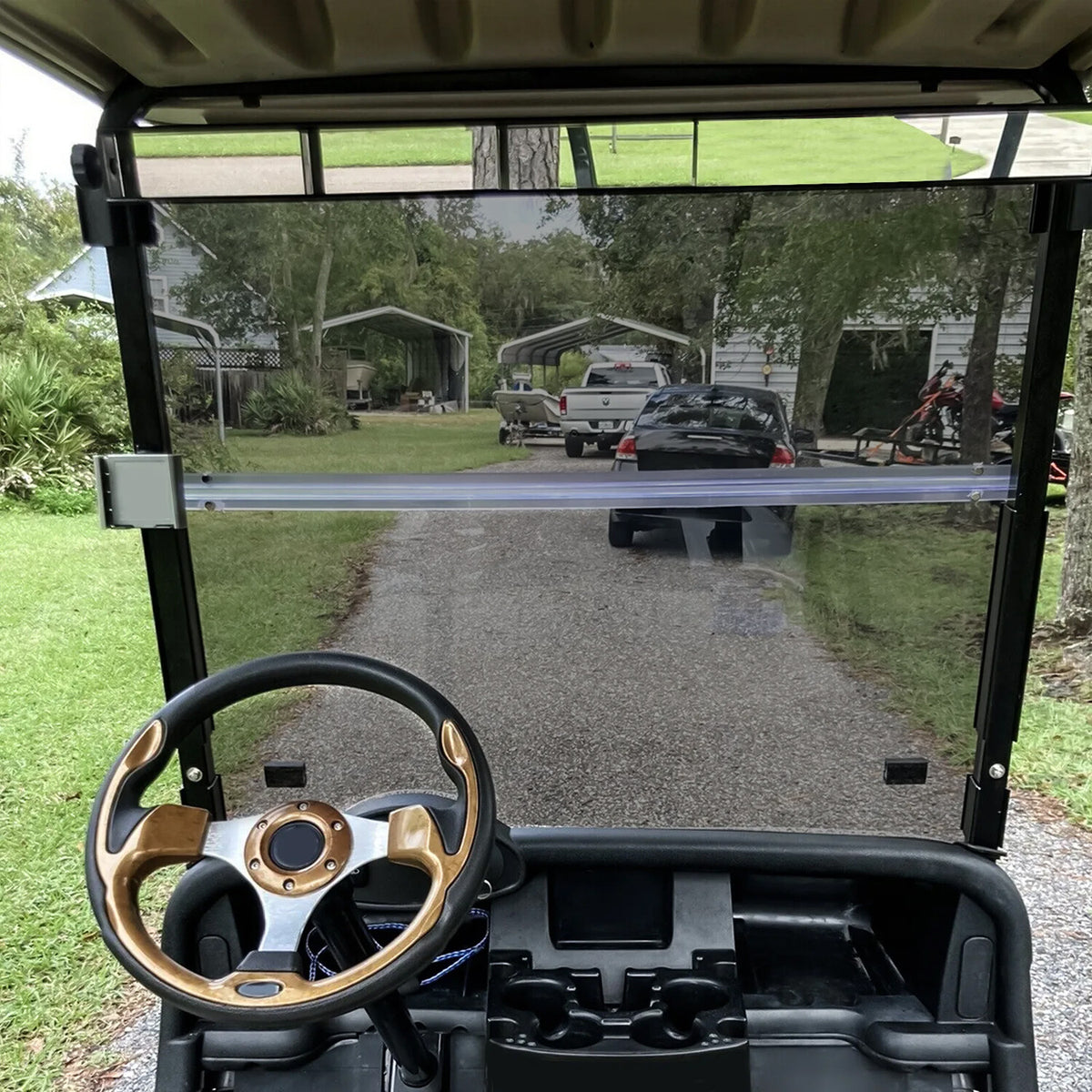 Tinted Windshield for EZGO RXV Golf Cart 2008-Up Folding Polycarbonate Protection