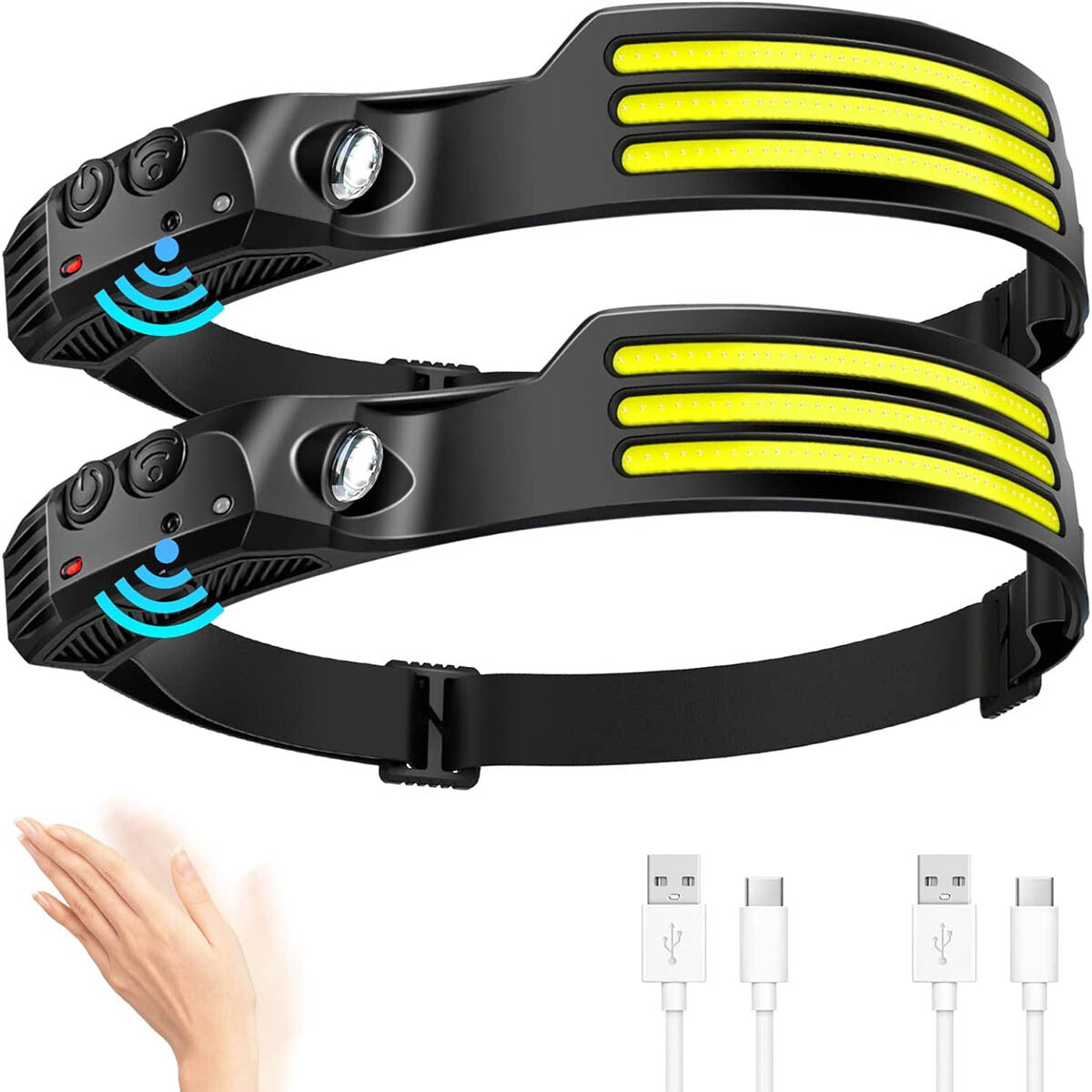Rechargeable LED Headlamp Waterproof Headlight for Hiking and Outdoor Activities
