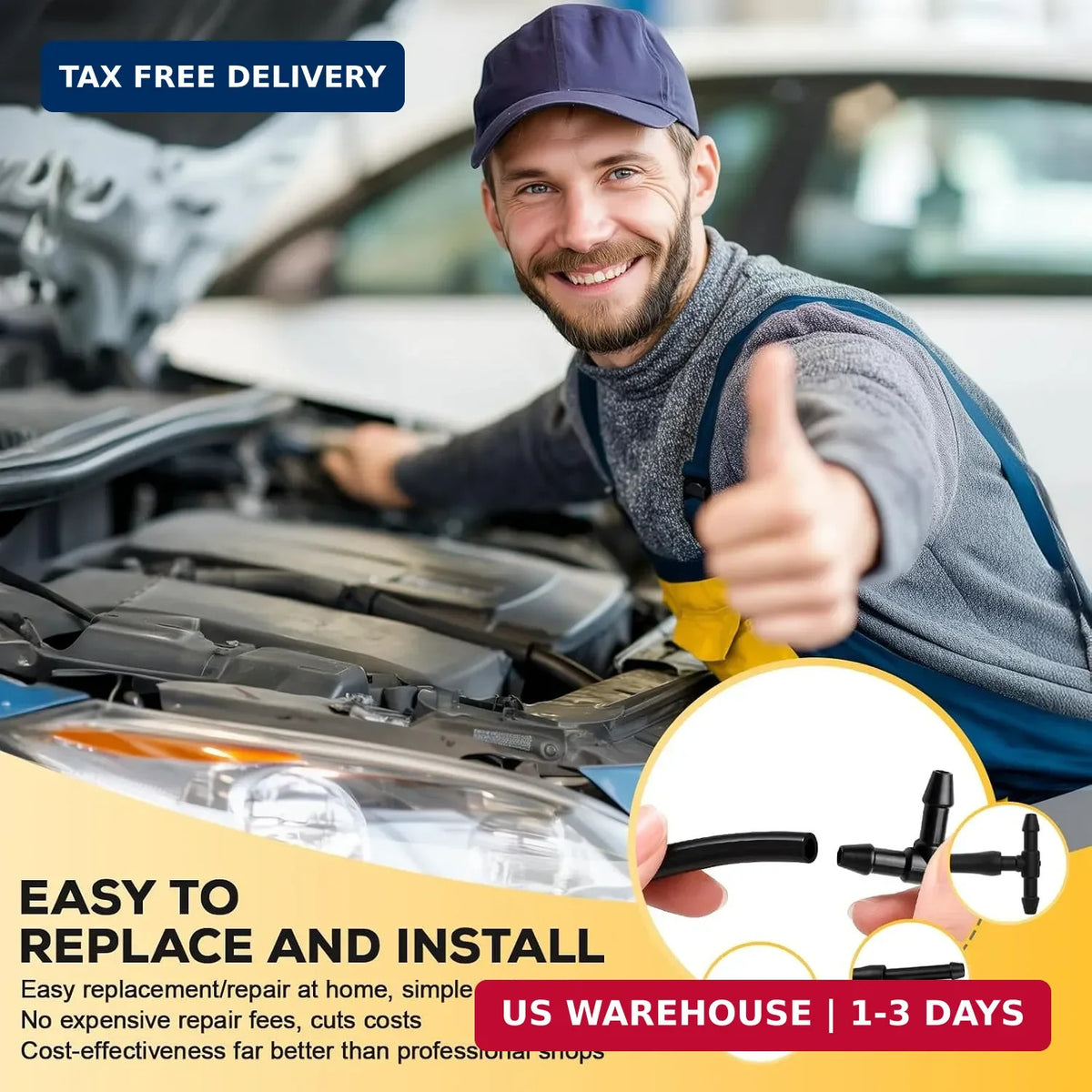 Windshield Washer Hose Kit 4M Rubber Tubing with 30 Connectors for Auto Repair