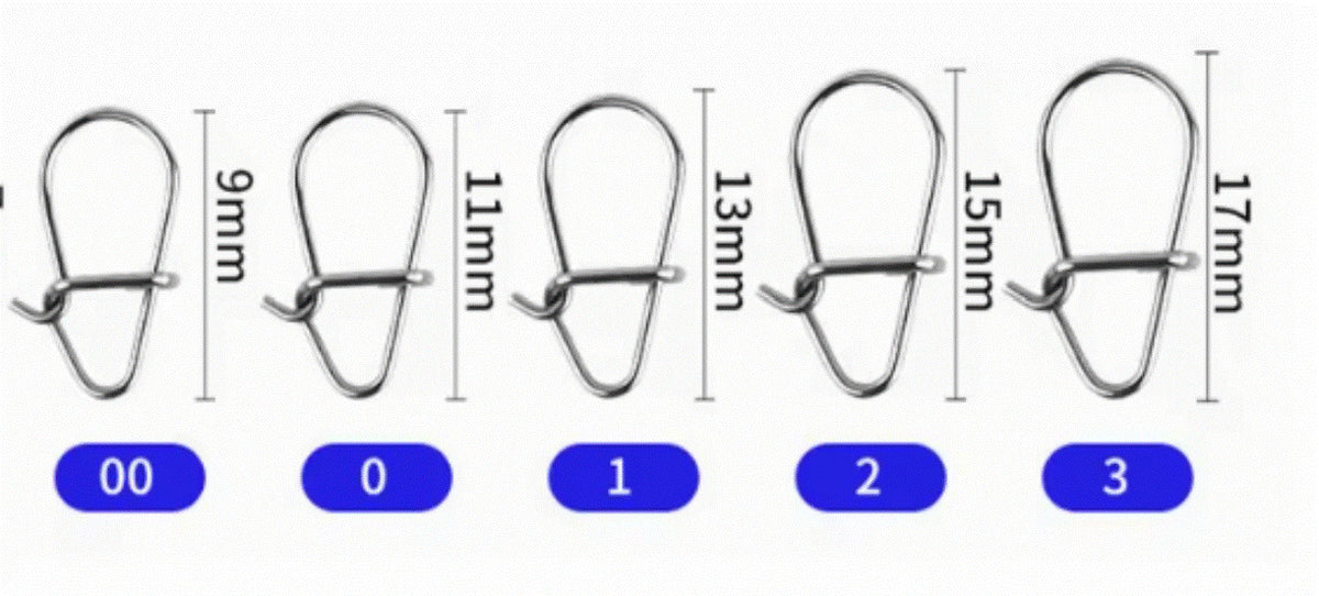 Stainless Steel Fishing Snaps 100 Pack - Heavy-Duty Tackle Clips for Anglers