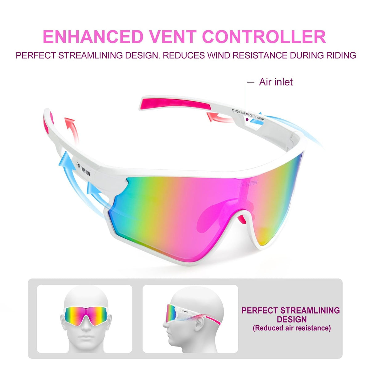 Polarized Cycling Goggles UV400 Sports Sunglasses for Running & Biking