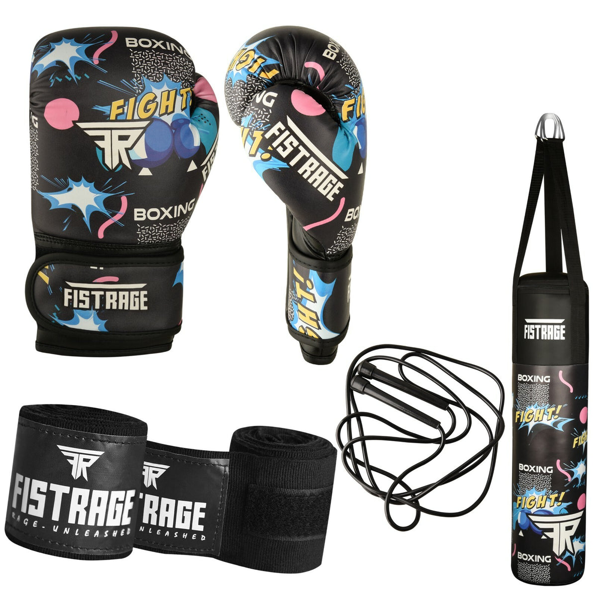 Kids Boxing Set with Heavy Punch Bag and 6oz Gloves - Unfilled or Filled Options