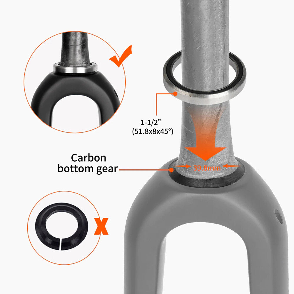 700C Carbon Fiber Gravel Bike Fork Disc Brake 100x12mm Tapered Steerer